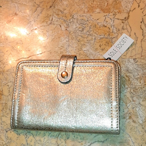 SOLE/SOCIETY METALLIC GOLD PASSPORT HOLDER - Picture 1 of 8